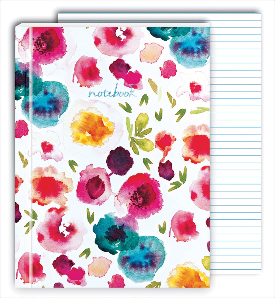 Kelly Ventura’s watercolour flower design, to notebook, by teNeues Stationery.