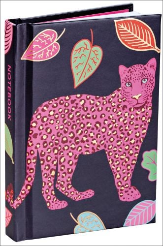 Karen Mabon's pink leopard and leaf design to notebook cover, by teNeues Stationery.