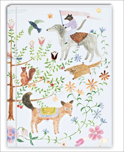 Aiko Fukawa's woodland animal art to notebook cover, by teNeues Stationery.