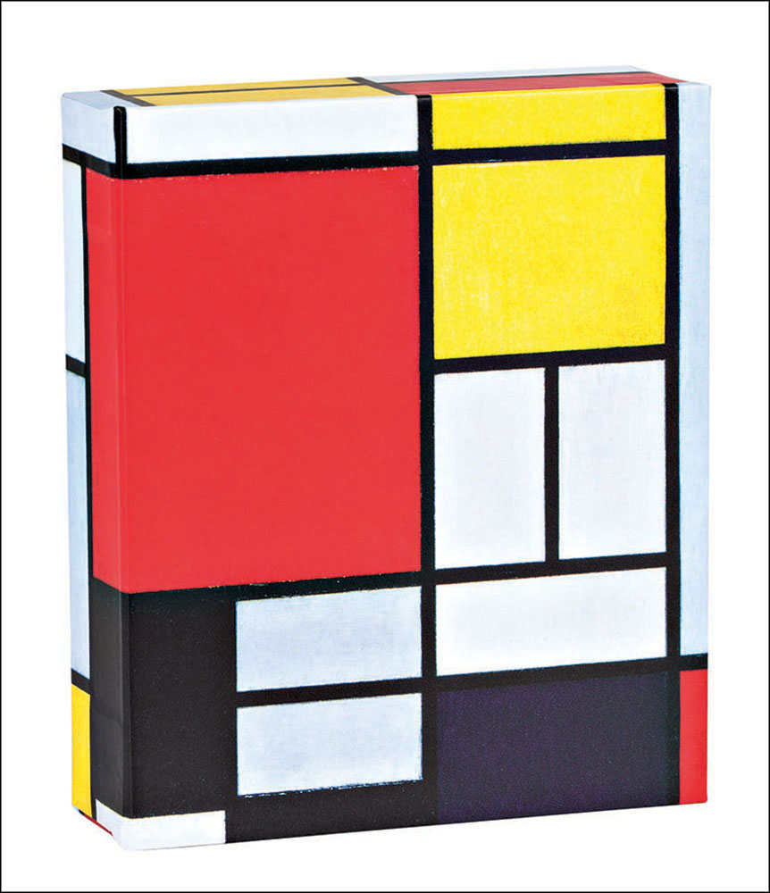 Piet Mondrian's painting 'Composition with red, yellow, blue, 1987', on notecard box, by teNeues' stationery.