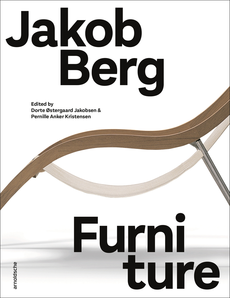 Minimalist Danish Lido Lounge Chair, on white cover of 'Jakob Berg: Furniture', by Arnoldsche Art Publishers.