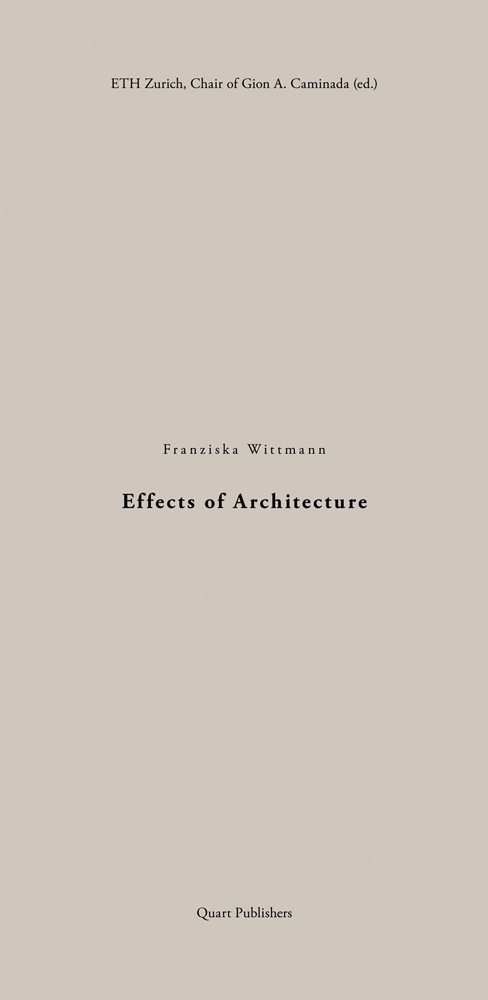 Pale grey cover with Effects of Architecture in black font in centre