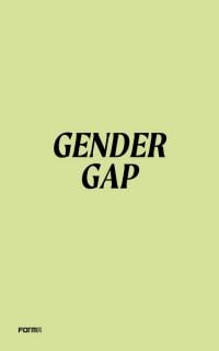 Black capitalized font to centre of pale green cover of 'Gender Gap', by Forma Edizioni.