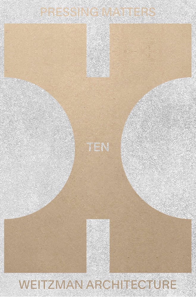 PRESSING MATTERS TEN in gold and silver font on silver and gold cover, by ORO Editions.
