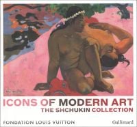 Book cover Icons of Modern Art: The Shchukin Collection, featuring Paul Gauguin's painting titled Are you jealous? Published by Editions Gallimard.