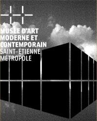 Black squares creating 3D perspective, on monochrome cloudy sky cover, MUSÉE D’ART MODERNE ET CONTEMPORAIN SAINT?ETIENNE MÉTROPOLE in white font