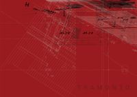 Blood red cover with pale red and black architectural drawing plans with Tramonto in darker red font in bottom right corner