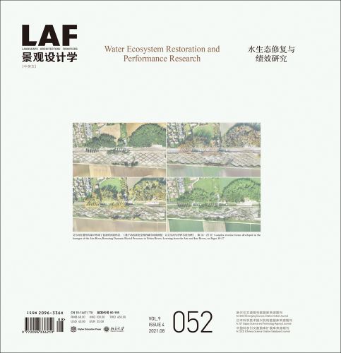 4 aerial landscapes with green vegetation, on white cover, LAF in black, Water Ecosystem Restoration and Performance Research in brown above