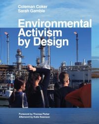 Group of students standing in front of industrial landscape, on cover of 'Environmental Activism by Design', by ORO Editions.