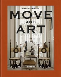 Book cover of Move and Art, featuring an interior space with large window, and tribal style chairs. Published by teNeues Books.