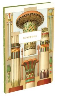 Book cover of Ancient Egypt Columns-Albert Racinet Small Bullet Journal, featuring a 19th century Ancient Egyptian column illustration by Albert Racinet. Published by teNeues Stationary.