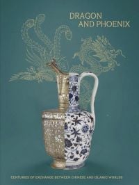 Photograph of two decorative spouted vases merged together, DRAGON AND PHOENIX, in gold font to top right, on blue cover.