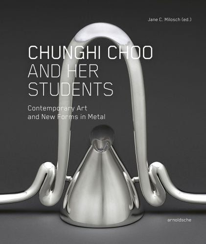 Silver metalwork container with arched tubing above, on grey cover, CHUNGHI CHOO AND HER STUDENTS in white font above.