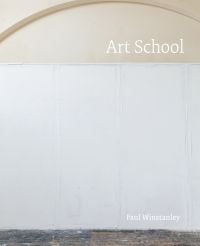 Pale interior wall of art studio with arched recessed, 'Art School', in white font to upper right, by Ridinghouse.