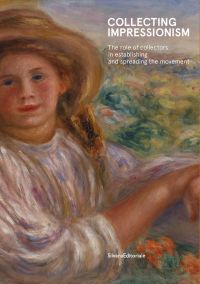 Oil painting of 'Girl on a Balcony', 1911, by Pierre-Auguste Renoir, 'COLLECTING IMPRESSIONISM', in white font to top right corner, by Silvana.