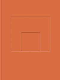 Two squares creating a building façade, on orange cover of '100 Years Spanish Pavilion Venice Biennale, 1922-2022', by Turner.