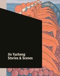 Illustration of orange figures at sea in long rowing boat, filled with purple balls, on cover of 'Jin Yucheng Stories and Scenes', by ACC Art Books.