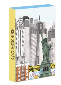 teNeues pen set box with New York's Statue of Liberty, sky scrapers and yellow taxis.