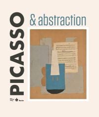 Book cover of Picasso & Abstraction, with a paper collage, with a violin and a sheet of music. Published by Lannoo Publishers.