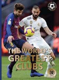Barcelona's Jordi Alba Ramos and Real Madrid's Karim Benzoma in a battle for the ball, THE WORLD’S GREATEST CLUBS in gold font below.