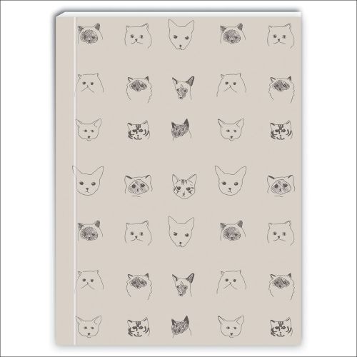teNeues stationery Journal with drawings of cat heads to cover.