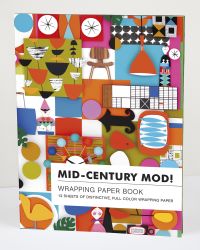 Book cover of Mid-Century Mod! Wrapping Paper Book, featuring Shelley Davis' bold, mid-century modern design. Published by teNeues Stationery.