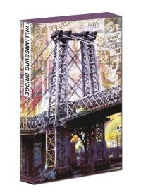 Jake Wallace's street style print of Williamsburg Bridge, to front of pen set box, by teNeues Stationery.