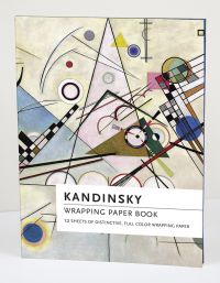 Book cover of Vasily Kandinsky Wrapping Paper Book, featuring Vasily Kandinsky's abstract painting titled 'Composition 8'. Published by teNeues Stationery.