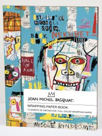 Book cover of Jean-Michel Basquiat Wrapping Paper Book, featuring the artist's bold graffiti style art. Published by teNeues Stationery.