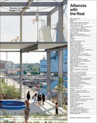 Book cover of Flanders Architectural Review 15, with a two storey open architectural structure with basketball net. Published by Exhibitions International.