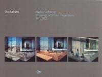 Book cover of Distillations, with a large installation slide projection of interior spaces. Published by ORO Editions.