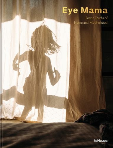 Silhouette of young child on sunny curtain, on cover of 'Eye Mama', by teNeues Books.