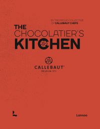 THE CHOCOLATIER’S KITCHEN, in black font on orange cover, by Lannoo Publishers.