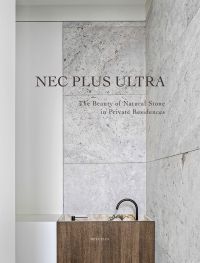 Book cover of Nec Plus Ultra, with an interior bathroom made with natural stone walls. Published by Beta-Plus.