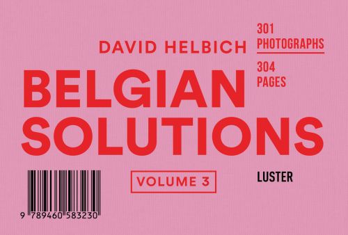 Capitalised red font on pink landscape cover of 'Belgian Solutions Volume 3', by Luster Publishing.