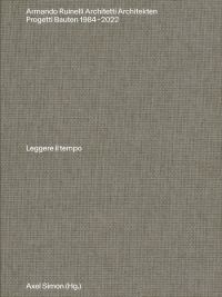 Light brown textured cover of 'Armando Ruinelli Architetti, Progetti 1984–2022. Leggere il tempo', by Park Books.