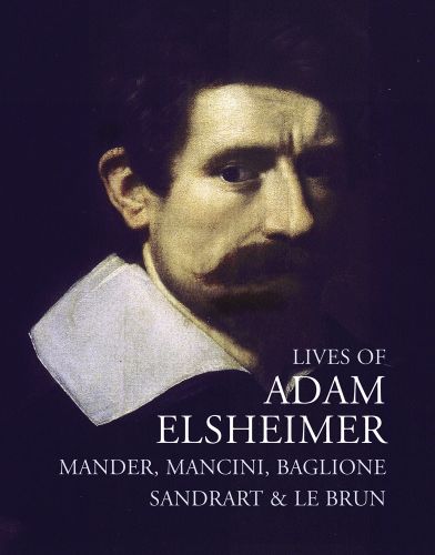 Self-portrait painting of Adam Elsheimer, 'LIVES OF ADAM ELSHEIMER', in white font to bottom right corner, by Pallas Athene.