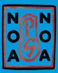 NOA NOA 'PG', in black, and orange font to blue cover, by Pallas Athene.