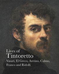 ‘Self-Portrait’ painting by Tintoretto, 'Lives of Tintoretto', in white font below, by Pallas Athene.