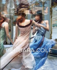 Three white female models in long floaty dresses photographed underwater, on cover of 'Barbara Cole, Between Worlds', by teNeues Books.