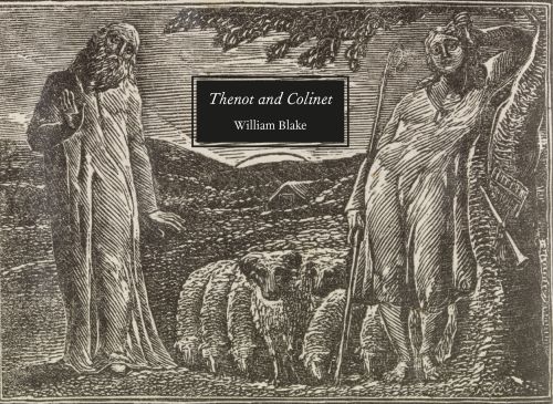 William Blake's wood engraving of 'The Pastorals', 'Thenot and Colinet', in white font to black banner to centre of cover.
