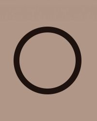 Large black ring, to centre of beige cover of 'María Teresa Hincapié, If This Were a Principle of Infinity', by Turner.