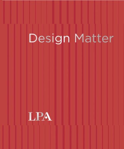 Stripy red cover of 'Design Matter, Every project. Every budget. Every scale.', by ORO Editions.