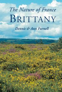 French landscape with purple heather and yellow gorse, on cover of 'Nature of France: Brittany', by Pallas Athene.