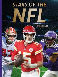 Three American footballers, including Patrick Mahomes, on cover of 'Stars of the NFL ', by Abbeville Press.