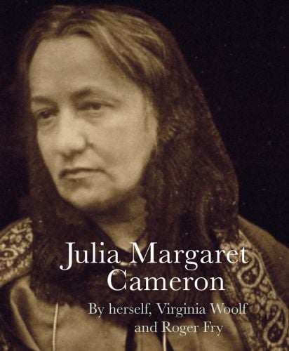 19th century albumen silver print of photographer in Victorian dress, on cover of 'Julia Margaret Cameron', by Pallas Athene.