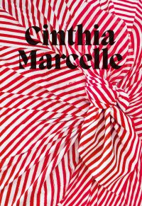 Red and white striped fabric tied with a bow, on cover of 'Cinthia Marcelle, By Means of Doubt', by Kerber.