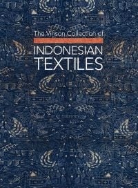 Navy textile print on cover of 'The Vinson Collection of Indonesian Textiles', by CA Book Publishing.