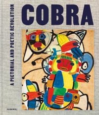Collage artwork in gouache 'Carnaval', 1951, by Karel Appel, on cover of 'COBRA', by Hannibal Books.