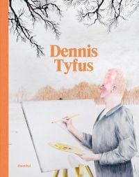 Self portrait by Dennis Tyfus, painting a plein-air landscape, on cover of 'Dennis Tyfus', by Hannibal Books.
